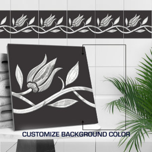 Marmortürkisches Tulpe Seamless Border Fliese