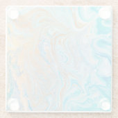 MarmorTürkisgoldsilber, schön, elegant, MA Glasuntersetzer (Rückseite)