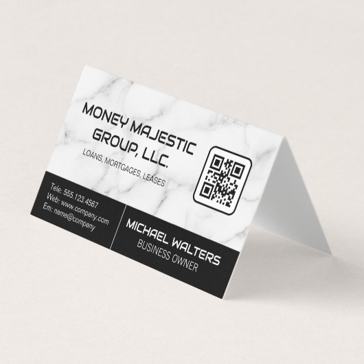 Marmoruntergrund | QR Code Business Card Visitenkarten (Vorderseite)