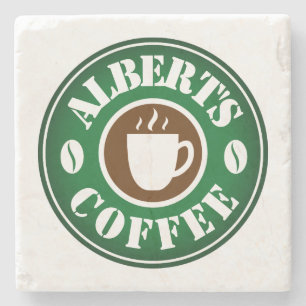 Marmoruntersetzer mit individuellem Kaffeebohnen-L Steinuntersetzer