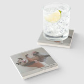 MarmorUntersetzer mit Opossum Steinuntersetzer (Seitenansicht)