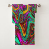 Marmorwärme, heißes Rosa und Meeresfohlen Grüne Ab Badhandtuch Set (Insitu)