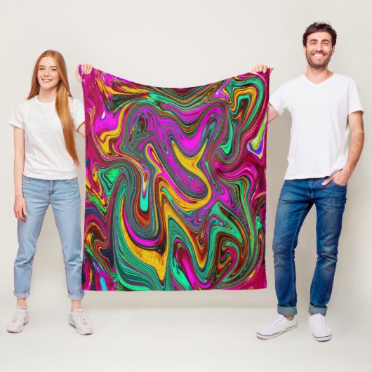 Marmorwärme, heißes Rosa und Meeresfohlen Grüne Ab Fleecedecke (Beispiel)