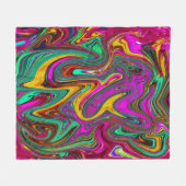 Marmorwärme, heißes Rosa und Meeresfohlen Grüne Ab Fleecedecke (Vorderseite (Horizontal))