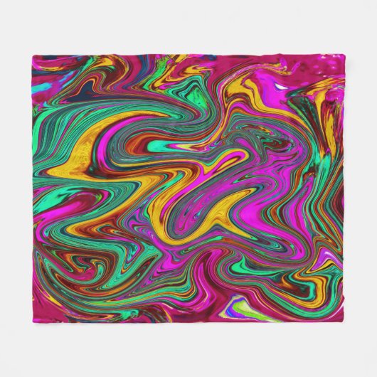 Marmorwärme, heißes Rosa und Meeresfohlen Grüne Ab Fleecedecke (Vorderseite (Horizontal))
