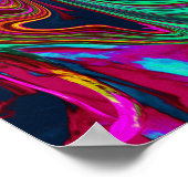 Marmorwärme, heißes Rosa und Meeresfohlen Grüne Ab Poster (Ecke)