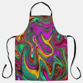 Marmorwärme, heißes Rosa und Meeresfohlen Grüne Ab Schürze