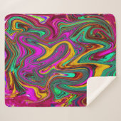 Marmorwärme, heißes Rosa und Meeresfohlen Grüne Ab Sherpadecke (Vorderseite (Horizontal))