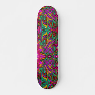 Marmorwärme, heißes Rosa und Meeresfohlen Grüne Ab Skateboard