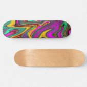 Marmorwärme, heißes Rosa und Meeresfohlen Grüne Ab Skateboard (Horizontal)