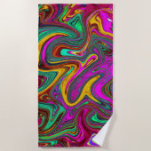 Marmorwärme, heißes Rosa und Meeresfohlen Grüne Ab Strandtuch (Vorderseite)