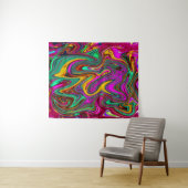 Marmorwärme, heißes Rosa und Meeresfohlen Grüne Ab Wandteppich (Beispiel (Horizontal))