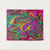 Marmorwärme, heißes Rosa und Meeresfohlen Grüne Ab Wandteppich (Vorderseite (Horizontal))