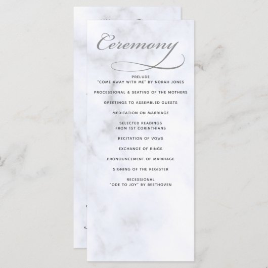 MarmorWedding-Programme Programm (Vorne/Hinten)