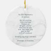 Marmorweihnachtwagen Keramik Ornament (Hinten)