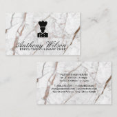 Marmorweiß | Führungskraft Koch Kulinarisch Visitenkarte (Vorne/Hinten)