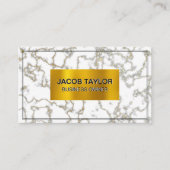 Marmorweiß | Gold Flake Textur Visitenkarte (Vorderseite)