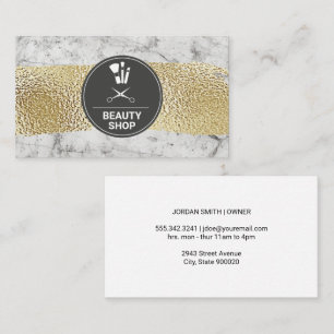 Marmorweiß   Gold gebürstet   Makeup Brushes Visitenkarte