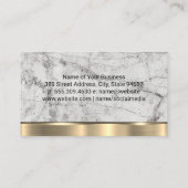 Marmorweiß | Gold Metal Background Visitenkarte (Rückseite)