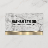 Marmorweiß | Gold Metal Background Visitenkarte (Vorderseite)