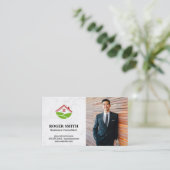 Marmorweiß | House Icon Visitenkarte (Stehend Vorderseite)