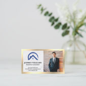 Marmorweiß | Logo-Symbol im Haus | Geschäftsmann Visitenkarte (Stehend Vorderseite)