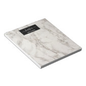 Marmorweiß und grau personalisiert notizblock (angewinkelt)