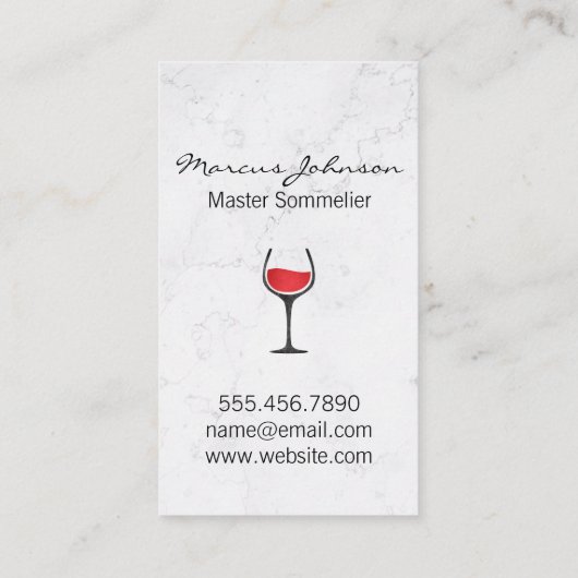 Marmorweiß | Weinstainglas Visitenkarte (Rückseite)