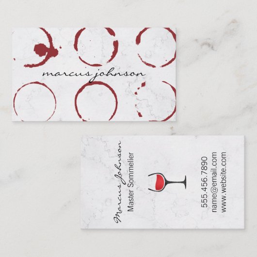 Marmorweiß | Weinstainglas Visitenkarte (Vorne/Hinten)