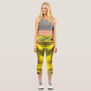 Marmorwellen Gelbes Digitalpapier-55448 Capri Leggings