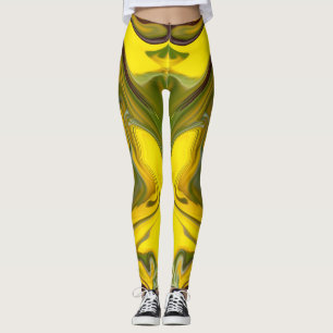 Marmorwellen Gelbes Digitalpapier-55448 Leggings