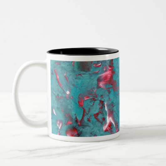 Marmorwirbel in Aqua Zweifarbige Tasse (Links)