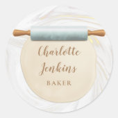 MarmorWirbel Rolling Button Cook Koch Runder Aufkleber (Vorderseite)