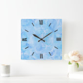 Marmorwirbeldruck - Himmel blau Quadratische Wanduhr (Zuhause)