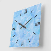 Marmorwirbeldruck - Himmel blau Quadratische Wanduhr (Winkel)