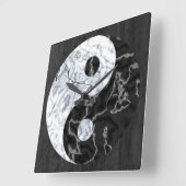 MarmorYin Yang Symbol Quadratische Wanduhr (Winkel)