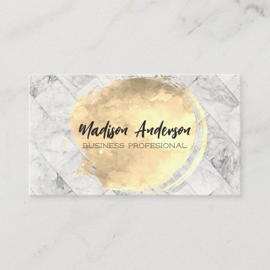 Marmorziegeln | Gold gebürstet Visitenkarte (Vorderseite)