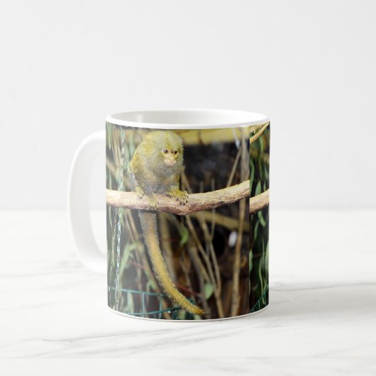 Marmoset-Affe auf Warnung, Kaffee-Tasse Kaffeetasse (Vorderseite Links)