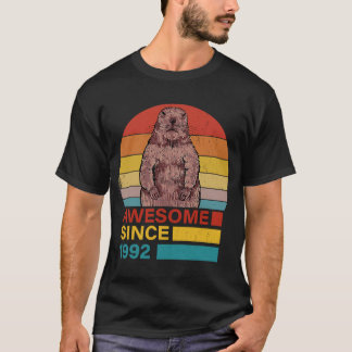 Marmot 1992 Geburtstag Vintag Marmot Retro Sunset T-Shirt