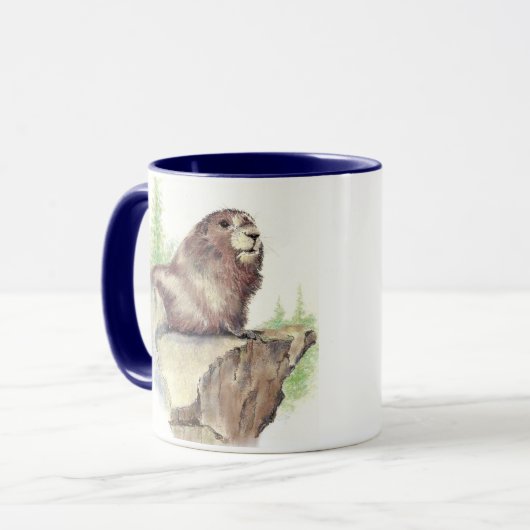 Marmot Animal, Rocks, Natur, Wildtiere Tasse (Vorderseite Links)