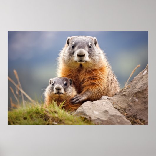 Marmot Animal Wild Beauty Freedom Wilderness Art Poster (Vorne)