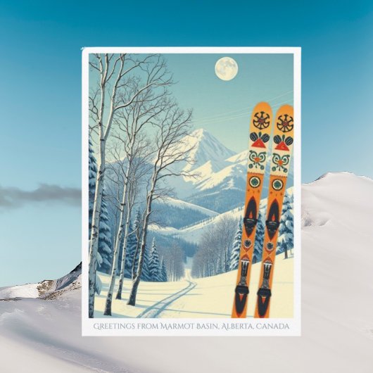 Marmot Basin Alberta Kanada Skigebiet Postkarte