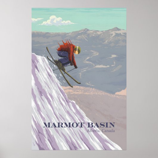 Marmot Basin Ski Resort Reiseplakat Poster (Vorne)