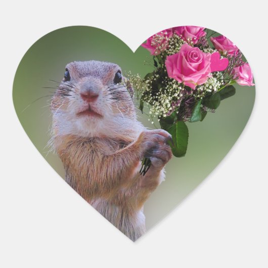 Marmot Bouquet Herz-Aufkleber (Vorderseite)