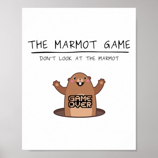 Marmot Game Over – Alpinski Retro Design  Poster (Vorne)