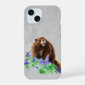 Marmot Groundhog Wasserfarbe Art iPhone 15 Hülle (Rückseite)