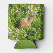 Marmot in den Wildblumen des Berges Rainier Dosenkühler (Vorderseite)