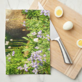 Marmot in den Wildblumen des Berges Rainier Geschirrtuch (Viertel Falte)