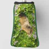 Marmot in den Wildblumen des Berges Rainier Golf Headcover (Rotieren 90)