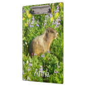 Marmot in den Wildblumen des Berges Rainier Klemmbrett (Links)